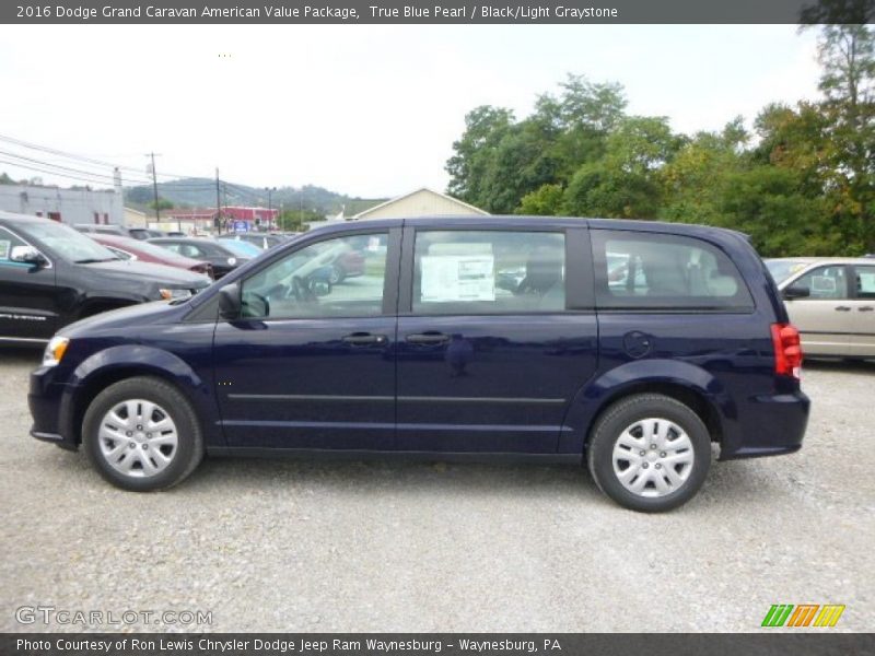 True Blue Pearl / Black/Light Graystone 2016 Dodge Grand Caravan American Value Package