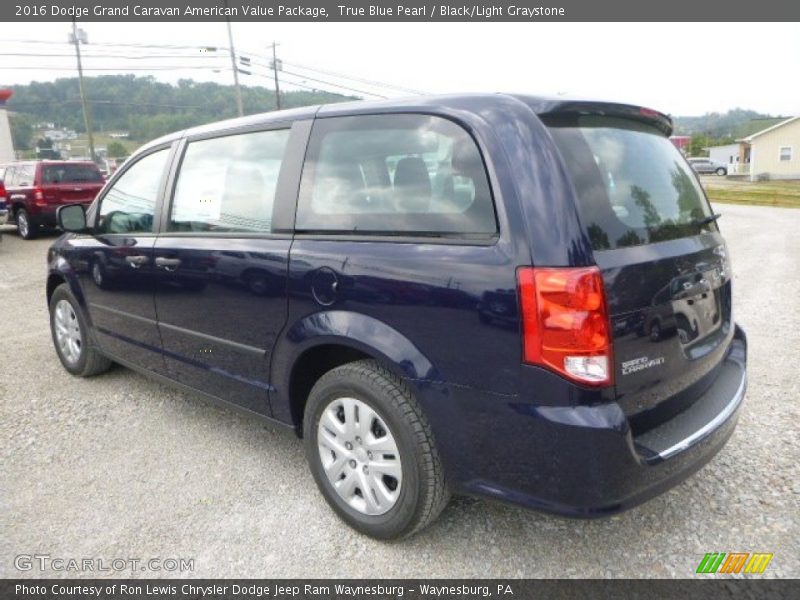True Blue Pearl / Black/Light Graystone 2016 Dodge Grand Caravan American Value Package