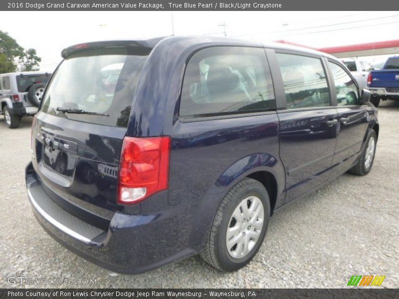 True Blue Pearl / Black/Light Graystone 2016 Dodge Grand Caravan American Value Package