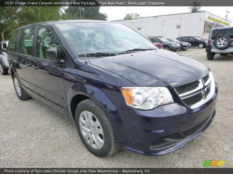 True Blue Pearl / Black/Light Graystone 2016 Dodge Grand Caravan American Value Package