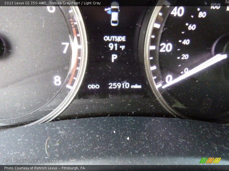 Nebula Gray Pearl / Light Gray 2013 Lexus GS 350 AWD