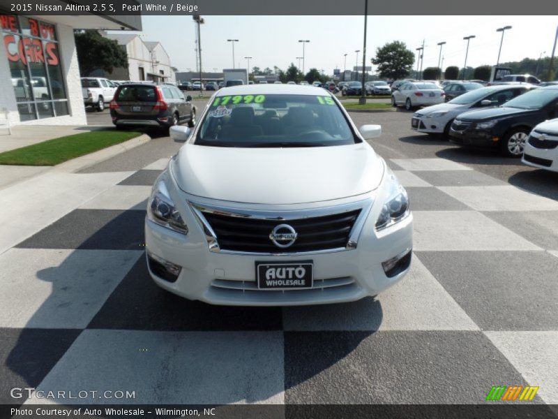 Pearl White / Beige 2015 Nissan Altima 2.5 S