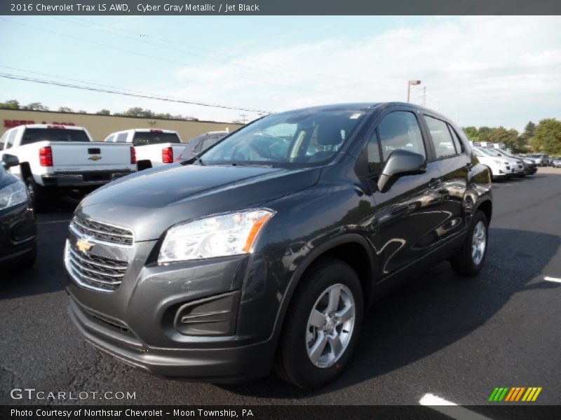 Cyber Gray Metallic / Jet Black 2016 Chevrolet Trax LS AWD