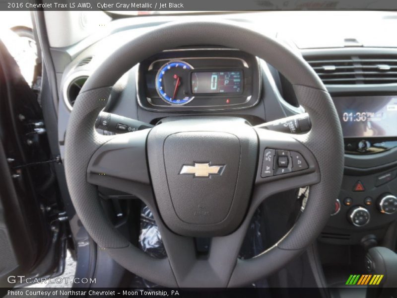 Cyber Gray Metallic / Jet Black 2016 Chevrolet Trax LS AWD