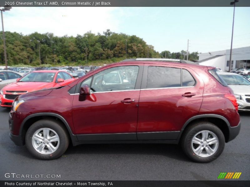 Crimson Metallic / Jet Black 2016 Chevrolet Trax LT AWD