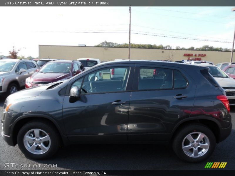 Cyber Gray Metallic / Jet Black 2016 Chevrolet Trax LS AWD