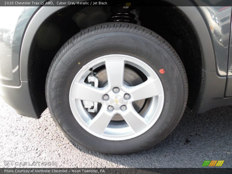 Cyber Gray Metallic / Jet Black 2016 Chevrolet Trax LS AWD