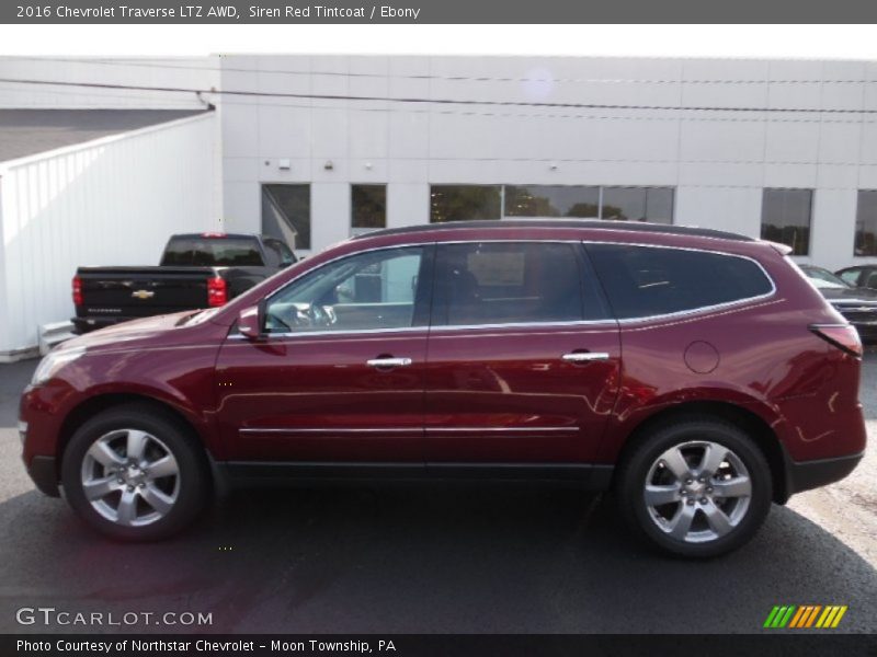 Siren Red Tintcoat / Ebony 2016 Chevrolet Traverse LTZ AWD