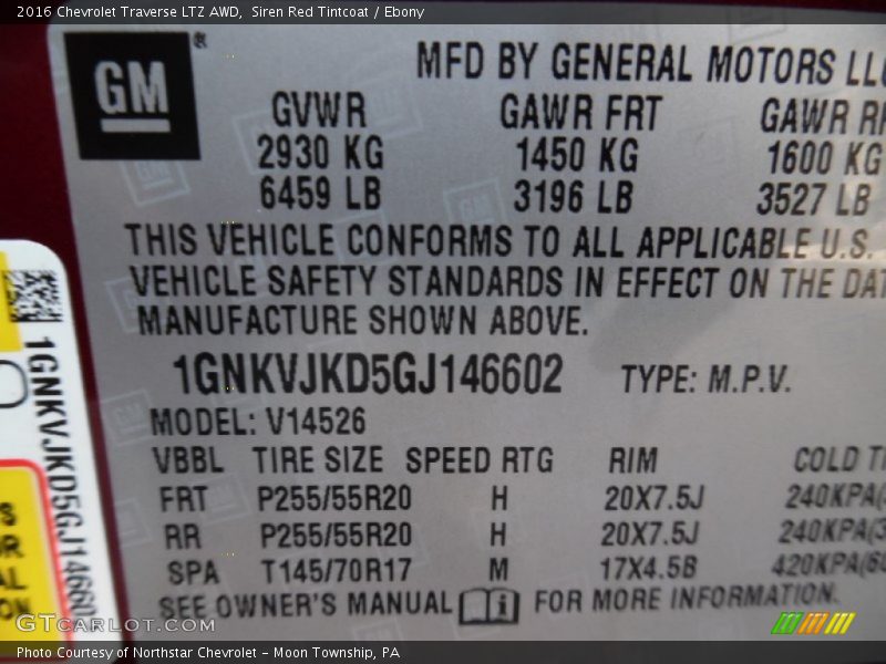 Siren Red Tintcoat / Ebony 2016 Chevrolet Traverse LTZ AWD