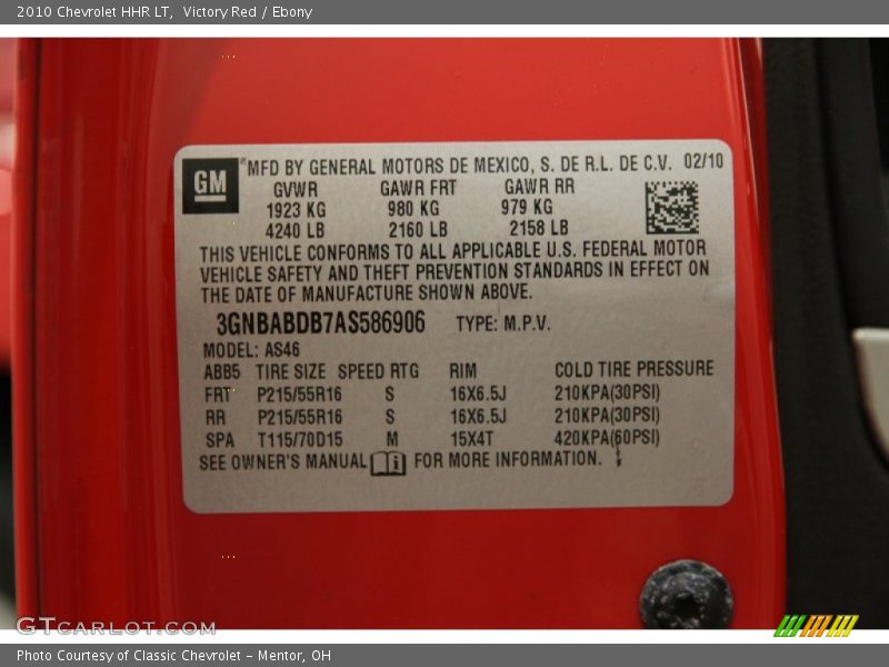 Victory Red / Ebony 2010 Chevrolet HHR LT