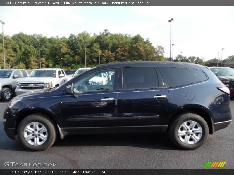 Blue Velvet Metallic / Dark Titanium/Light Titanium 2016 Chevrolet Traverse LS AWD