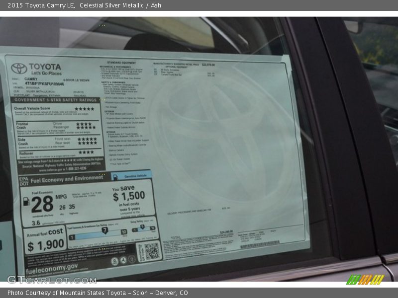 Celestial Silver Metallic / Ash 2015 Toyota Camry LE