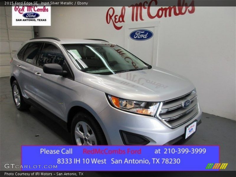 Ingot Silver Metallic / Ebony 2015 Ford Edge SE