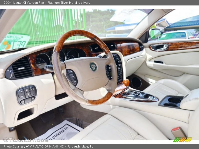 Platinum Silver Metallic / Ivory 2004 Jaguar XJ Vanden Plas