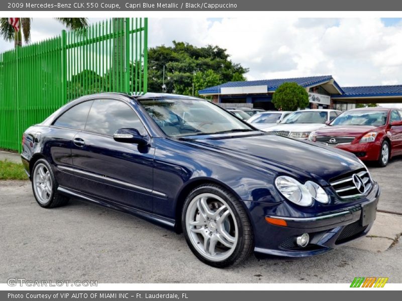 Capri Blue Metallic / Black/Cappuccino 2009 Mercedes-Benz CLK 550 Coupe