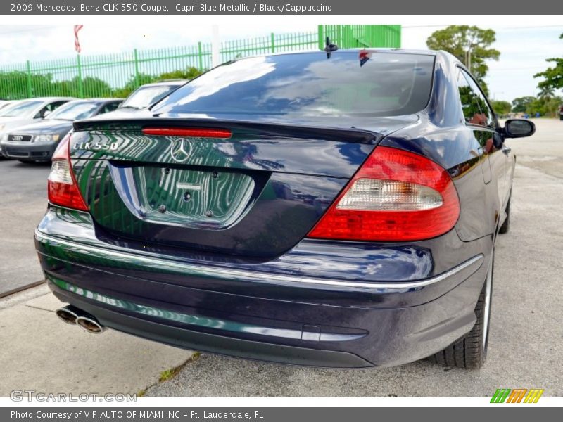 Capri Blue Metallic / Black/Cappuccino 2009 Mercedes-Benz CLK 550 Coupe