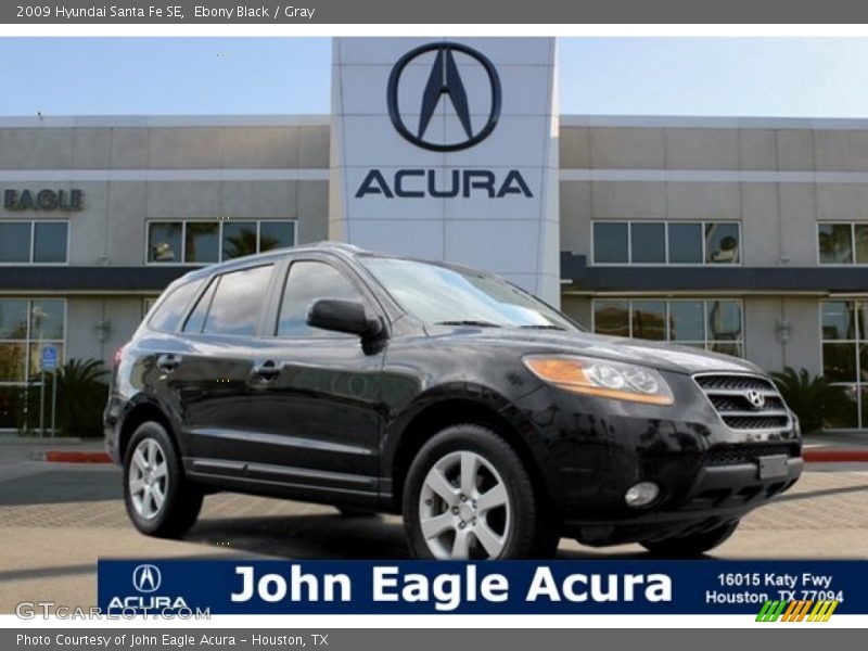 Ebony Black / Gray 2009 Hyundai Santa Fe SE