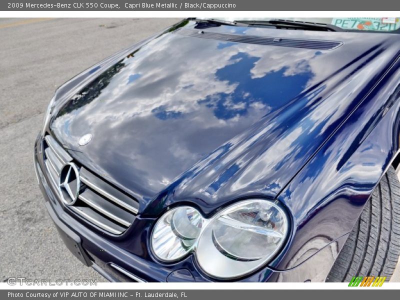 Capri Blue Metallic / Black/Cappuccino 2009 Mercedes-Benz CLK 550 Coupe