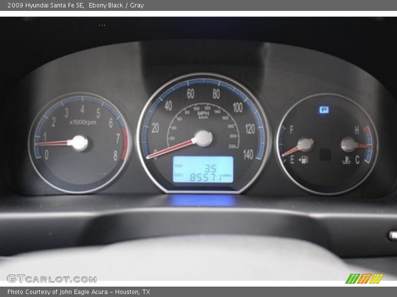 Ebony Black / Gray 2009 Hyundai Santa Fe SE