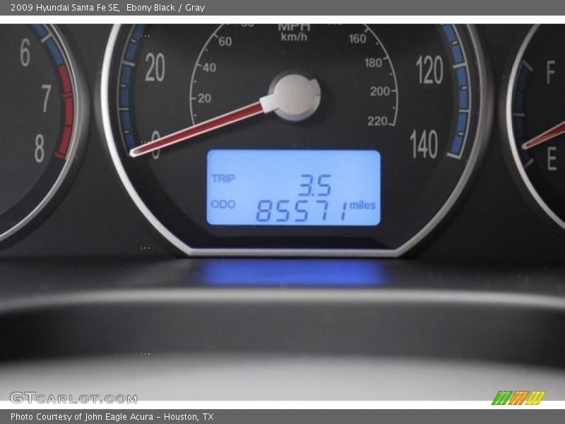 Ebony Black / Gray 2009 Hyundai Santa Fe SE