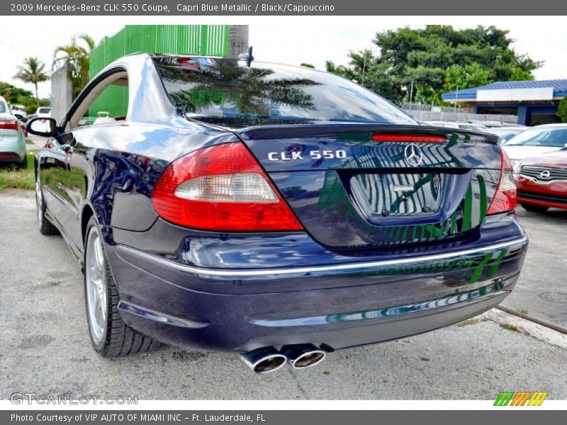 Capri Blue Metallic / Black/Cappuccino 2009 Mercedes-Benz CLK 550 Coupe