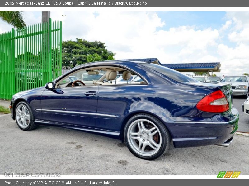 Capri Blue Metallic / Black/Cappuccino 2009 Mercedes-Benz CLK 550 Coupe