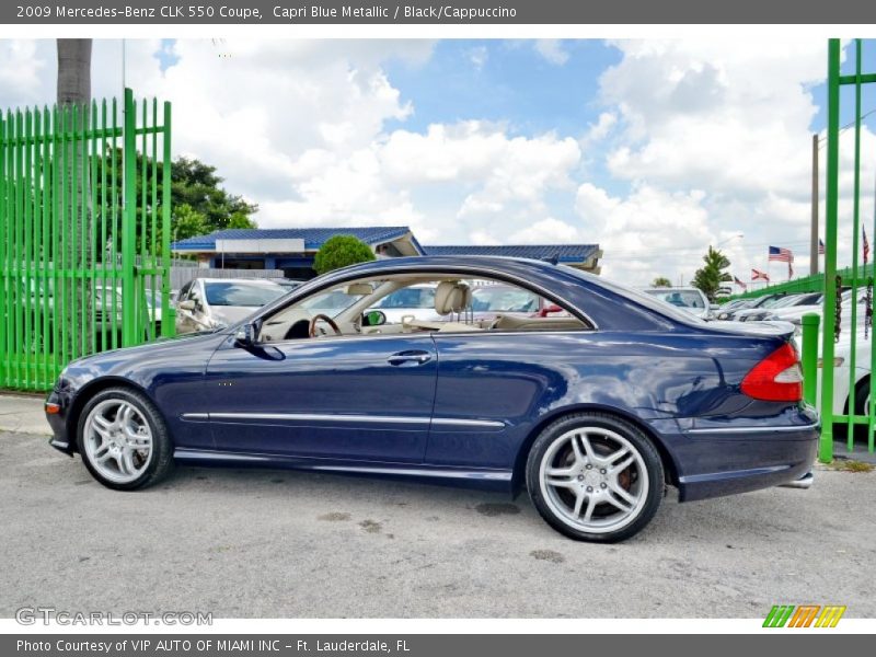 Capri Blue Metallic / Black/Cappuccino 2009 Mercedes-Benz CLK 550 Coupe