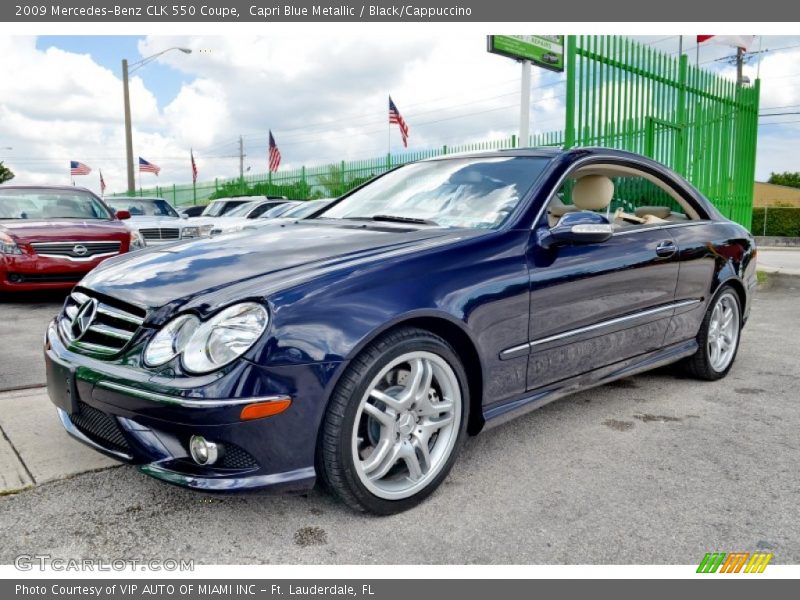 Capri Blue Metallic / Black/Cappuccino 2009 Mercedes-Benz CLK 550 Coupe