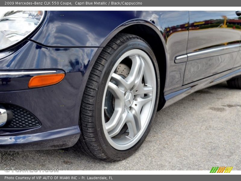 Capri Blue Metallic / Black/Cappuccino 2009 Mercedes-Benz CLK 550 Coupe