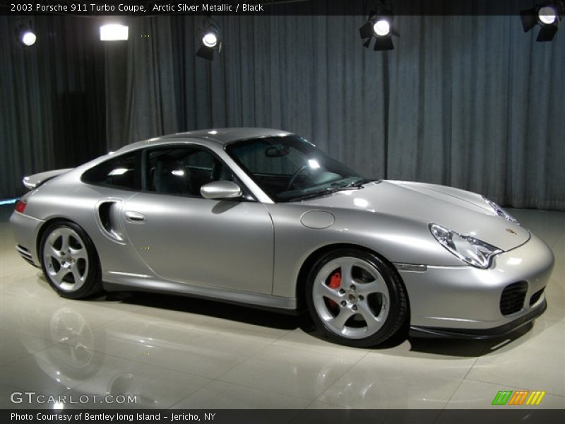 Arctic Silver Metallic / Black 2003 Porsche 911 Turbo Coupe