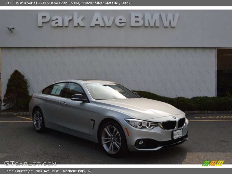 Glacier Silver Metallic / Black 2015 BMW 4 Series 428i xDrive Gran Coupe