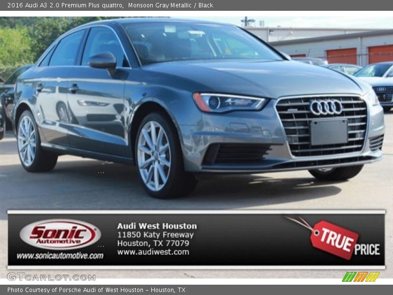 Monsoon Gray Metallic / Black 2016 Audi A3 2.0 Premium Plus quattro
