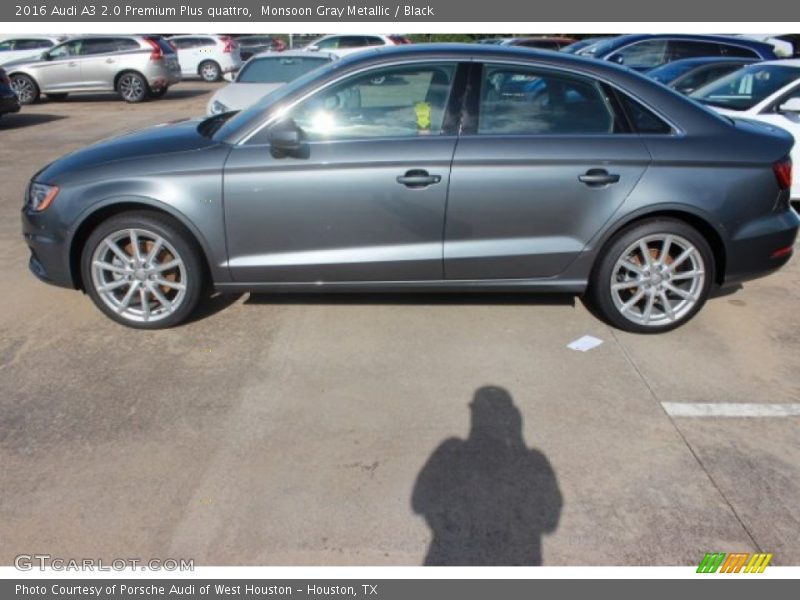 Monsoon Gray Metallic / Black 2016 Audi A3 2.0 Premium Plus quattro