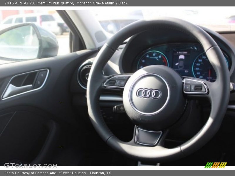 Monsoon Gray Metallic / Black 2016 Audi A3 2.0 Premium Plus quattro