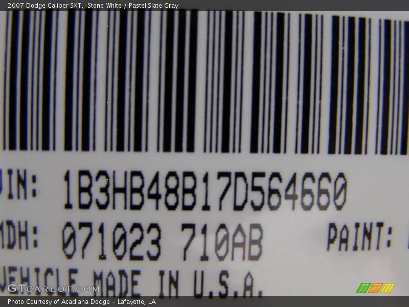 Stone White / Pastel Slate Gray 2007 Dodge Caliber SXT