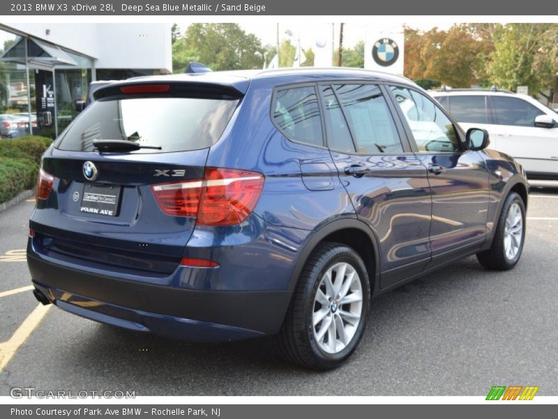 Deep Sea Blue Metallic / Sand Beige 2013 BMW X3 xDrive 28i