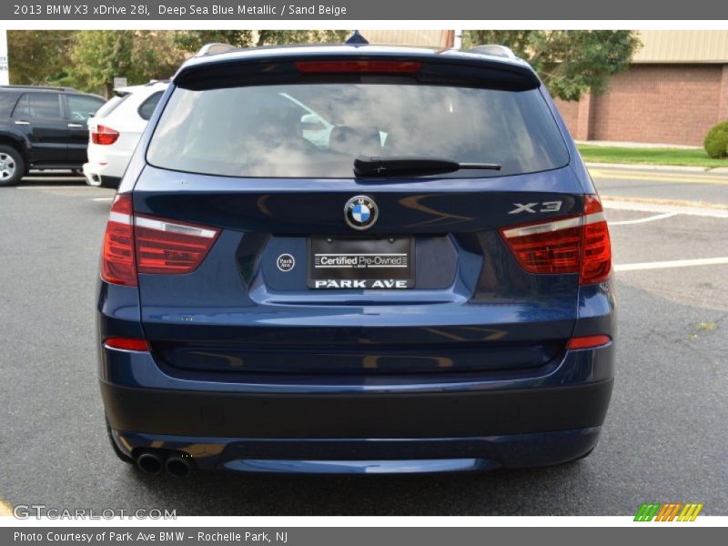 Deep Sea Blue Metallic / Sand Beige 2013 BMW X3 xDrive 28i