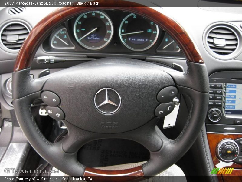 Black / Black 2007 Mercedes-Benz SL 550 Roadster