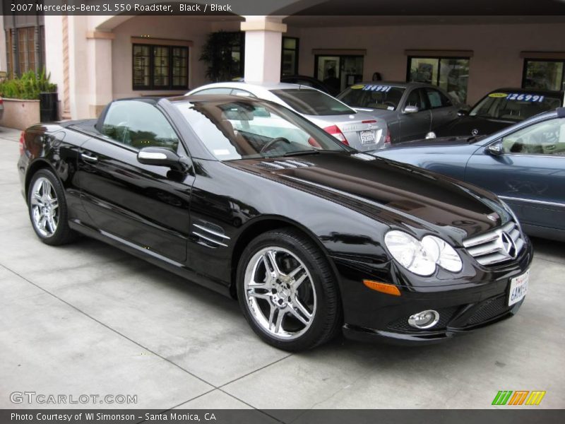 Black / Black 2007 Mercedes-Benz SL 550 Roadster