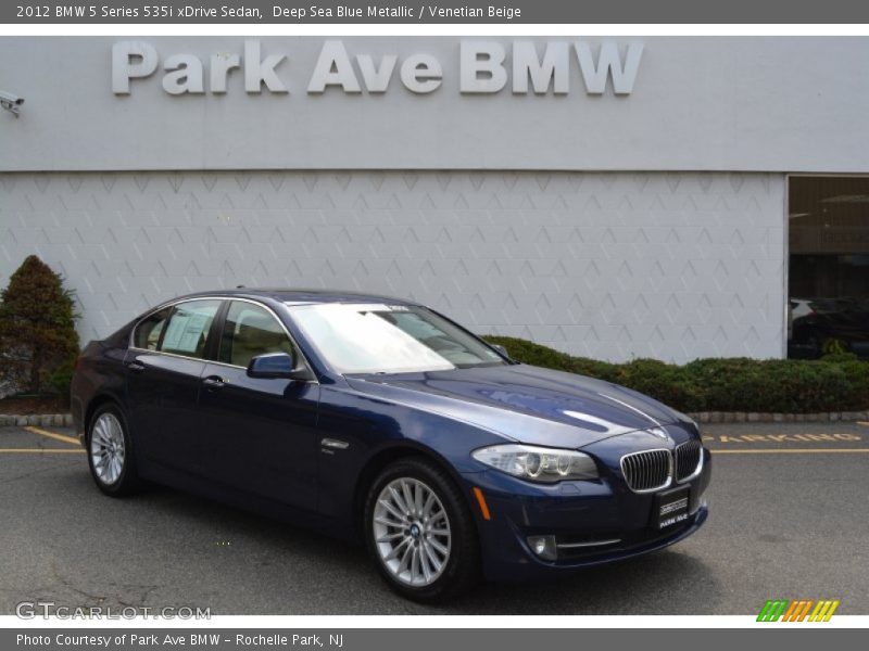 Deep Sea Blue Metallic / Venetian Beige 2012 BMW 5 Series 535i xDrive Sedan