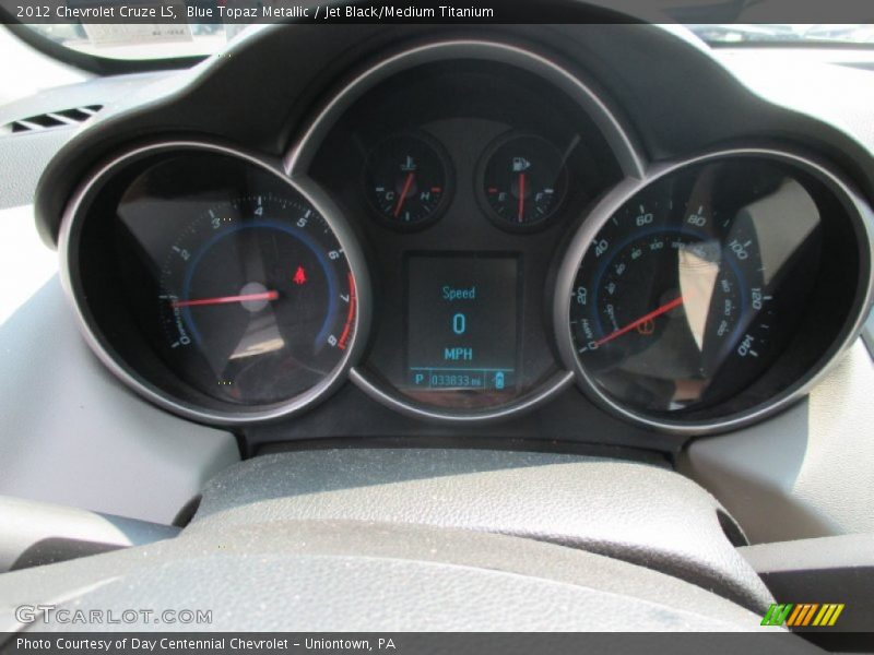 Blue Topaz Metallic / Jet Black/Medium Titanium 2012 Chevrolet Cruze LS