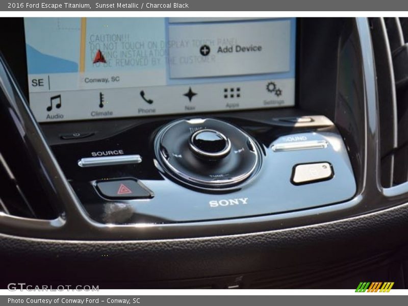 Sunset Metallic / Charcoal Black 2016 Ford Escape Titanium
