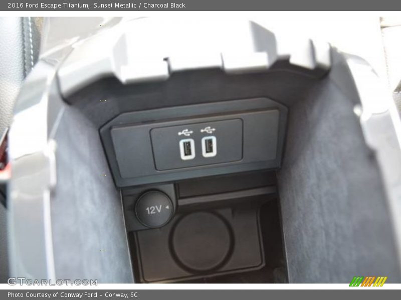 Sunset Metallic / Charcoal Black 2016 Ford Escape Titanium