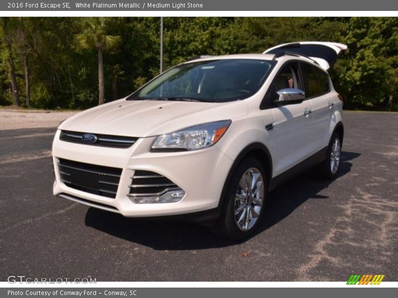 White Platinum Metallic / Medium Light Stone 2016 Ford Escape SE