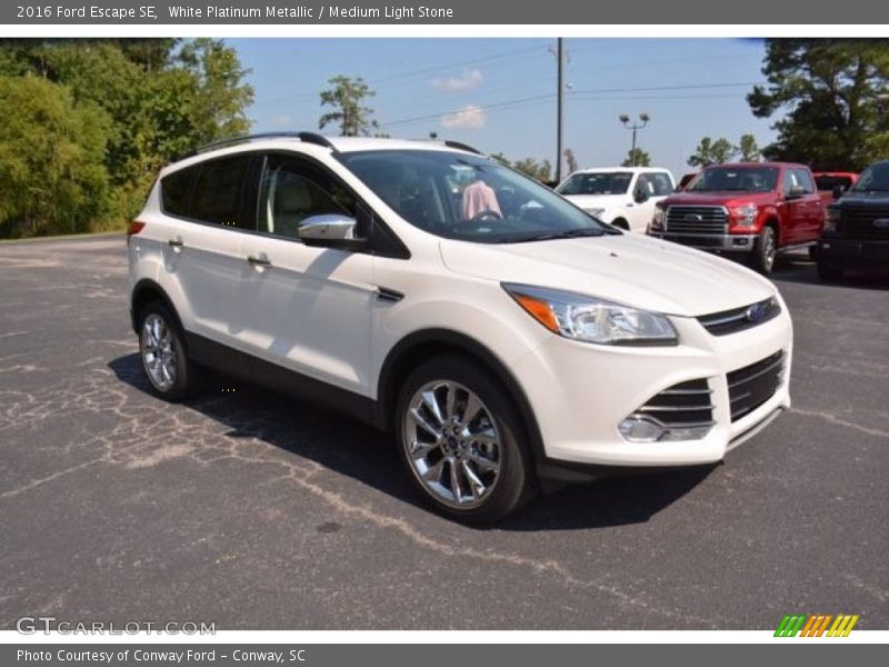 White Platinum Metallic / Medium Light Stone 2016 Ford Escape SE