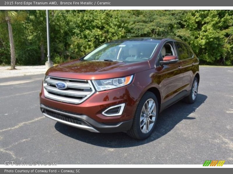 Bronze Fire Metallic / Ceramic 2015 Ford Edge Titanium AWD