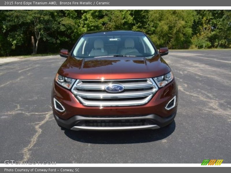 Bronze Fire Metallic / Ceramic 2015 Ford Edge Titanium AWD