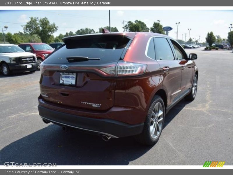 Bronze Fire Metallic / Ceramic 2015 Ford Edge Titanium AWD