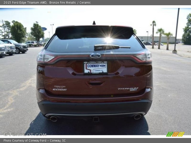 Bronze Fire Metallic / Ceramic 2015 Ford Edge Titanium AWD