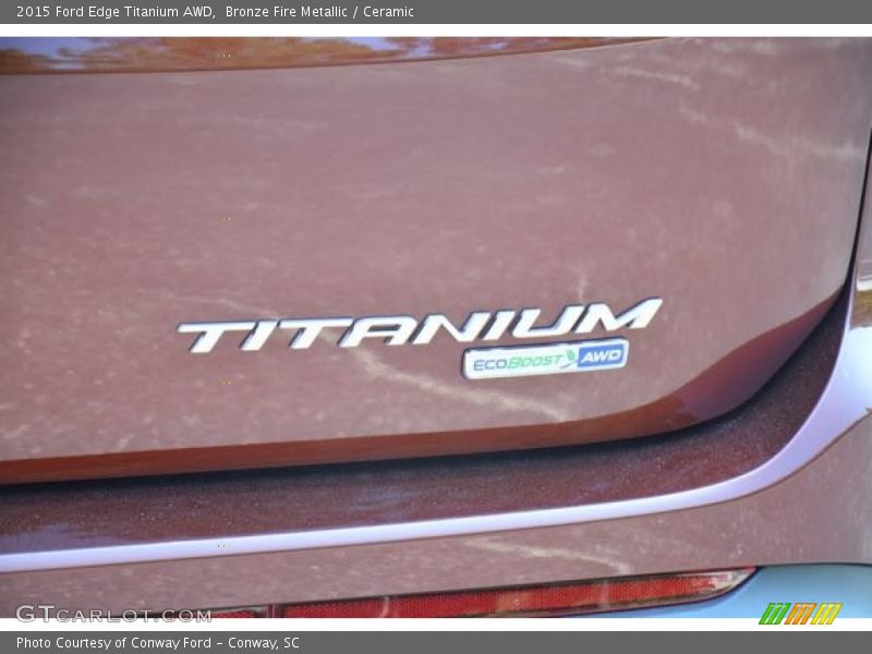 Bronze Fire Metallic / Ceramic 2015 Ford Edge Titanium AWD